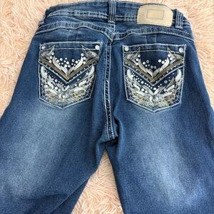 Embellished Blue Denim Jeans